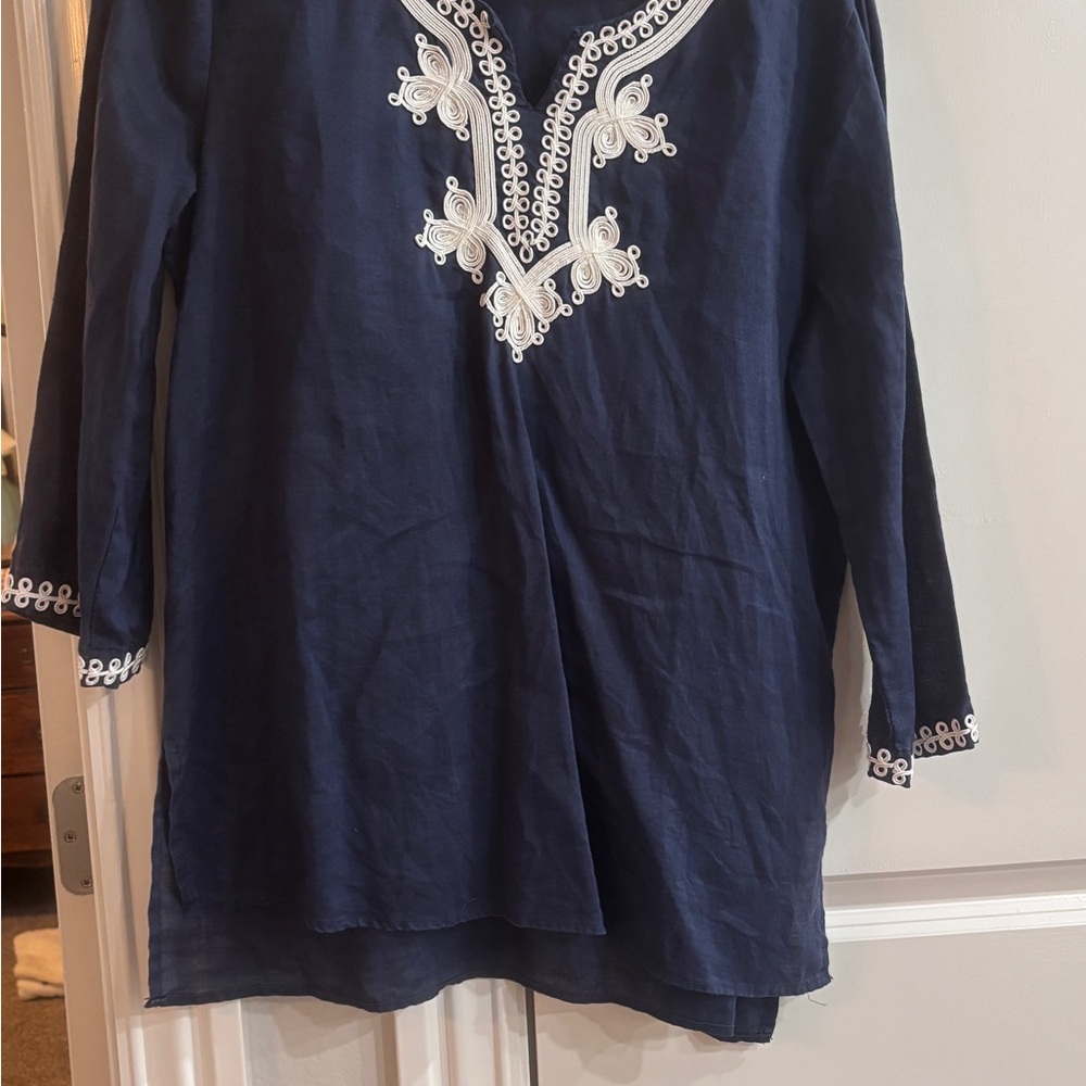Navy Blue Embroidered Blouse - Picture 3 of 9